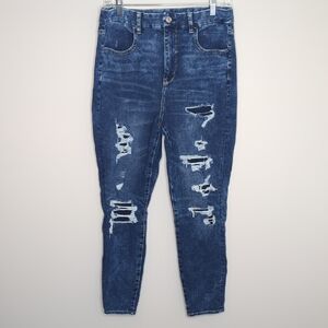 American Eagle Outfitters Ripped Blue Skinny Jeans